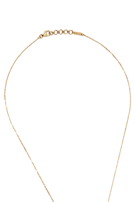 Enamel 'H' Pendant Necklace, 18K Yellow Gold